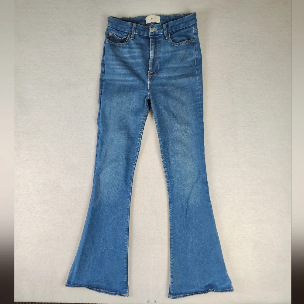 7 For All Mankind UHR Taylorless Skinny Boot Jeans Size 27 $148 - Picture 2 of 9